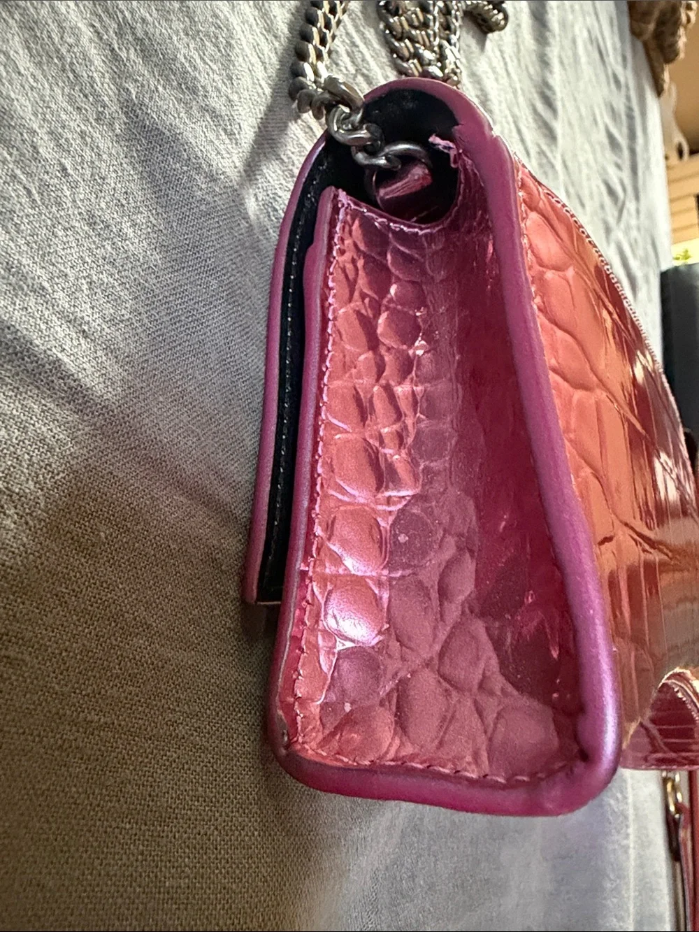 Balenciaga - embossed leather hourglass wallet bag